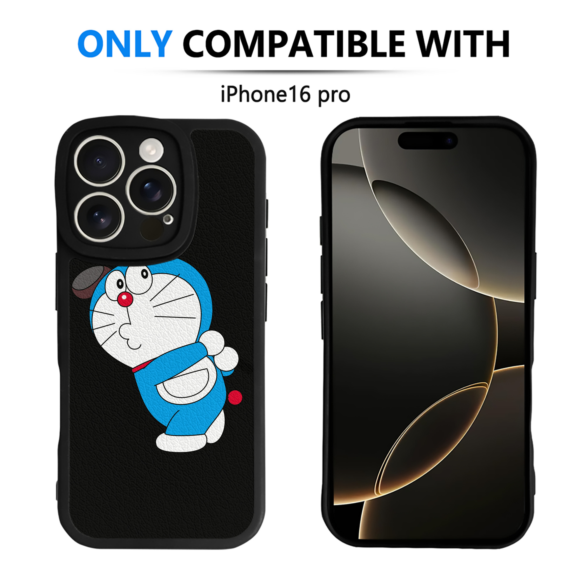 （画像用） ドラえもん Doraemon 【iPhone 16シリーズ対応】シリコンスマホケース（レザー調） 材質：シリコン